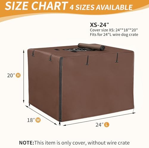 DONORO Dog Crate Cover, Waterproof Pet Kennel Cover 600D Heavy Duty Dog Cage - Image 3