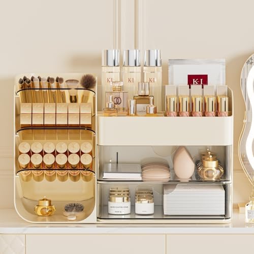 Makeup Organizer for Vanity Skincare Organizers Countertop, All Cream - Image 6