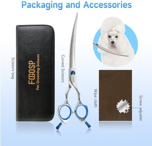 Curved Dog Grooming Scissors 7.5 in Curve Shears - Image 7