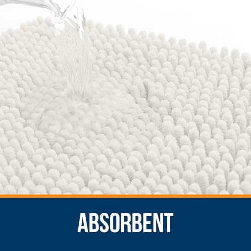 OLANLY Bathroom Runner Rugs 40x24, Extra Soft Absorbent Chenille Bath Rugs - Image 4