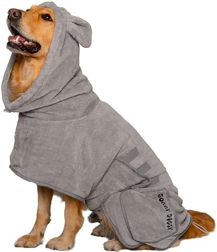 SOGGYDOGGY® US: Luxury Dog Bathrobe, Super Absorbent Microfiber Dog Bath by Unknown