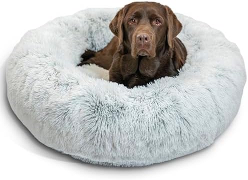 Best Friends by Sheri Original Calming Donut Dog Bed, Frost Gray, Large 36" by BestFriendsbySheri
