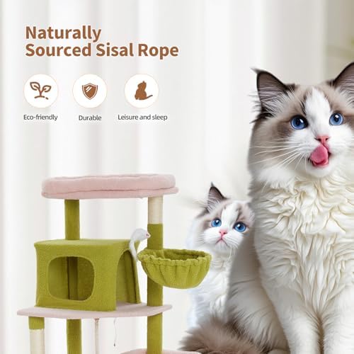 Upgraded 69.7 Inch Multi Level Cat Tree Perches Condos Hammocks Basket Toy - Image 4