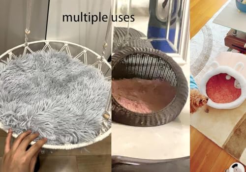 RICHRAIN Round Plush Cat Bed Insert Replacement Cat Tree Cushion - Image 5