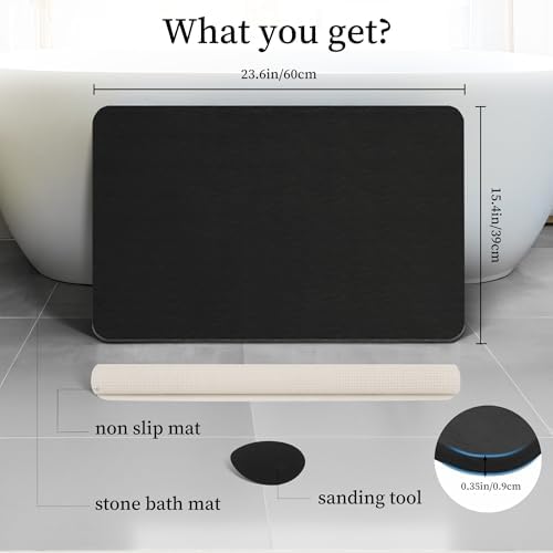 THMINS 2 Pack Stone Bath Mat - Image 4