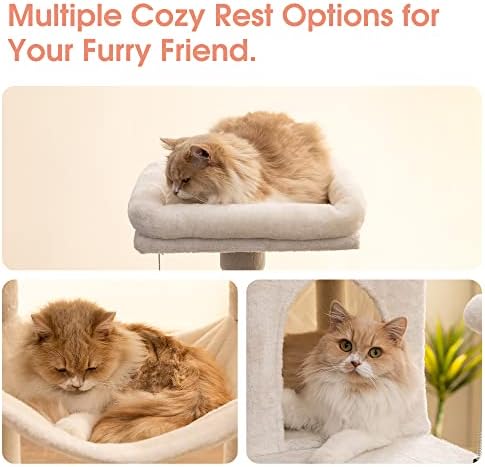 MWPO 70.1-Inch Large Cat Tree, Plush Cat Condo - Image 5