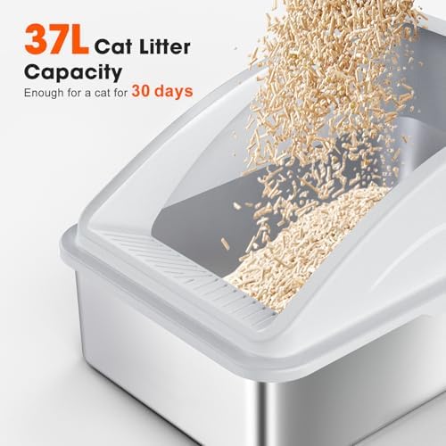 Stainless Steel Litter Box | XL Enclosed Cat Litter Boxes - Image 5