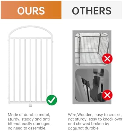 SNUOWU 2 Panels Full Matel Freestanding Dog Gates - Image 3