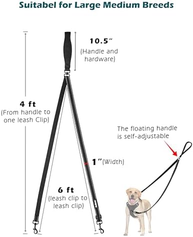 PetBonus Two Point Control Dog Leash, No Tangle Training Walking Leashes - Image 4