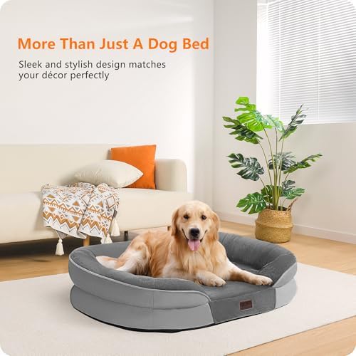 Dwanton Orthopedic Waterproof Large Dog Bed Sofa, Gel Memory Foam - Image 2