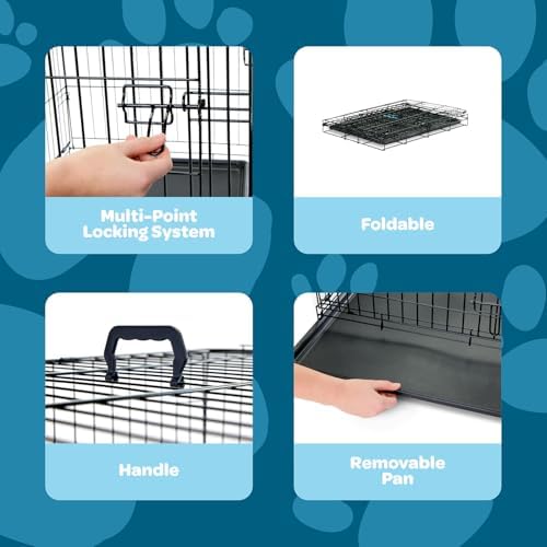 Carlson Pet Products SECURE AND FOLDABLE Single Door Metal Dog Crate, 24.0"L x - Image 3