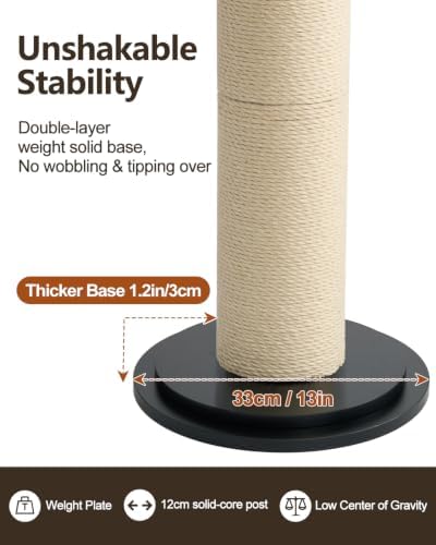 Odoland Cat Scratching Post for Indoor Cats, Large Sturdy Cat Scratcher - Image 6