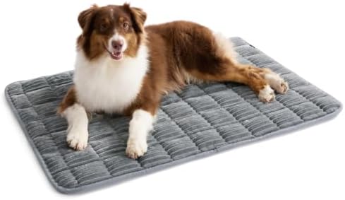 Bedsure ComfyFleece® Washable Dog Crate Pad, Soft Thin Large Pet Mat by BEDSURE