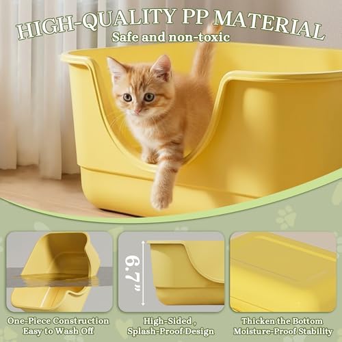 Low Entry Small Litter Box for Kittens, Kitty Plastic Litter Boxes, Open Top - Image 3