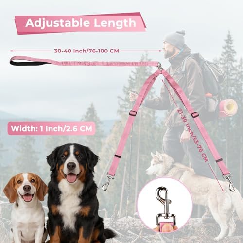 Double Leash for Two Dogs, No Tangle Bungee Dog Leash - Image 7