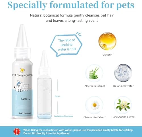 Pet Steam Brush for Dog & Cat – shower bath brush – Steam for Shedding & - Image 3