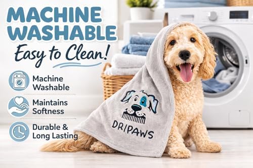 Microfiber Dog Towel for Drying Dogs, Super Absorbent Soft Pet Grooming Towel - Image 5