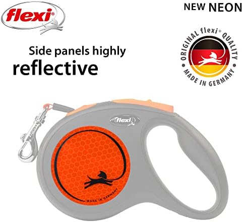 Flexi New Neon Tape Orange Medium 5m Retractable Dog Leash/Lead - Image 3