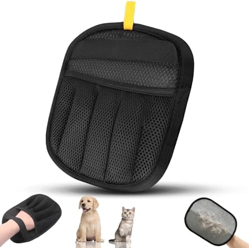 Pet Hair Removal Glove for Dogs and Cats, Washable Cat Grooming Brush by dzmelzu
