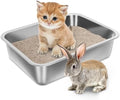 Stainless Steel Litter Box for Kitten, 15.7"×11.8"×4" Small Litter Box for by Holintan