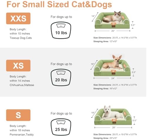 NANUYA Orthopedic Dog Bed for Small Dogs, 24 x 16 Inch, Grass Green - Image 6