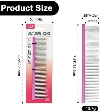 HOP Purple Large Pet Stainless Steel Comb - Image 6