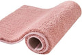 CozeCube Dusty Pink 36"x24" Shaggy Non Slip Soft Washable Bath Mat by CozeCube