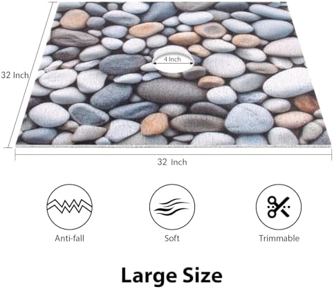 Square Shower Mat, Yonala 32 x 32 Inch Stylish Non Slip Shower Mats - Image 2