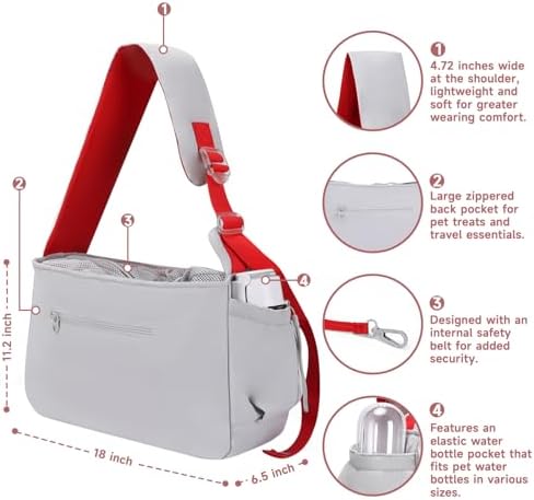 Dog Sling Carrier for Dogs & Cats, Fits 7–18lbs, Lightweight Pet Carrier Bag - Image 4
