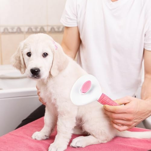 Depets Cat Brush for Shedding, Skin Friendly Self-Clean Dog Slicker Brush - Image 7