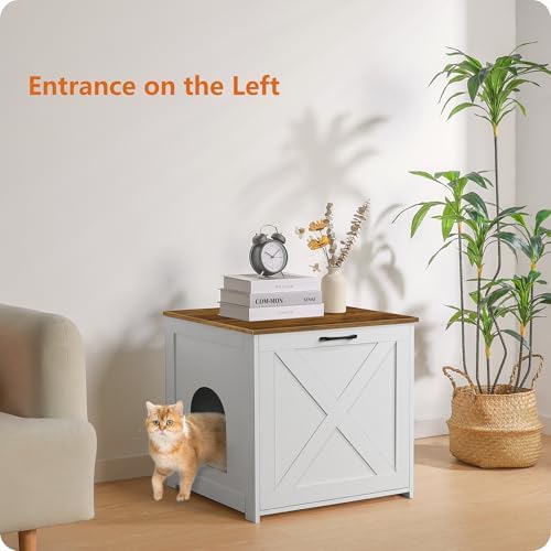 Dwanton Cat Litter Box Enclosure, Hidden Litter Box Furniture, 23.6 Inches - Image 3