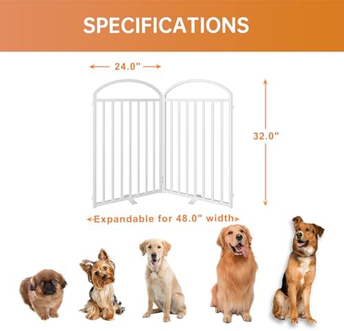 SNUOWU 2 Panels Full Matel Freestanding Dog Gates - Image 2