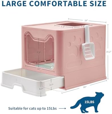 Medario Cat Litter Box with Litter Mat and Scoop - Image 4