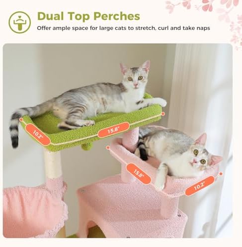 69" Tall Cat Tree for Indoor Cats Large Adult - Image 4