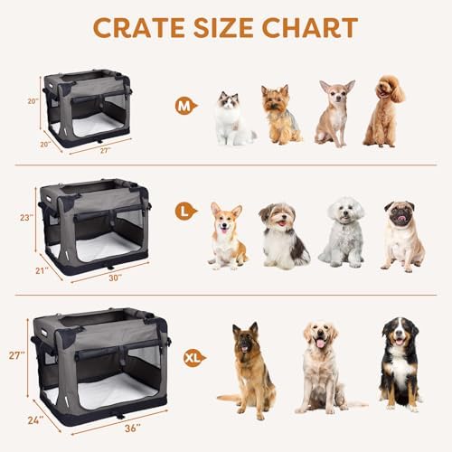 JESPET 3 Door Soft Dog Crates Kennel, Collapsible Travel Pet Carrier - Image 5