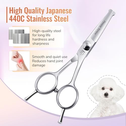 Dog Grooming Scissors: 4.75" Pet Straight Shears Made Of Advanced Stainless - Image 3