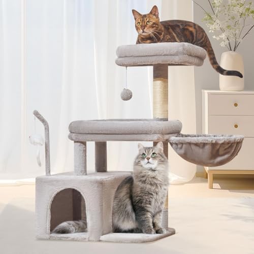 Taoqimiao 32.2in Cat Tree with Toy, Small Cat Tower by Taoqimiao