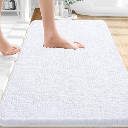 OLANLY Bathroom Rugs 36x24, Extra Soft Absorbent Chenille Bath Rugs by OLANLY