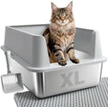 Stainless Steel Litter Box, Extra Large Cat Litter Boxes by Futam