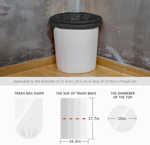Teivio Small Black Trash Bags 2.6 Gallon 170 Count Unscented Garbage Bags - Image 2
