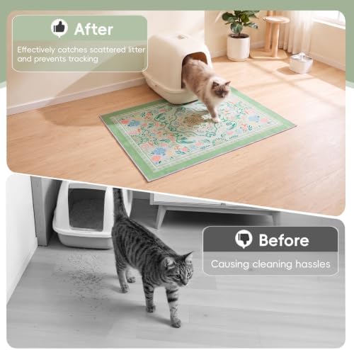 Bienbee Cat Litter Mat, 2 Pack 48" x 36" Machine Washable - Image 2