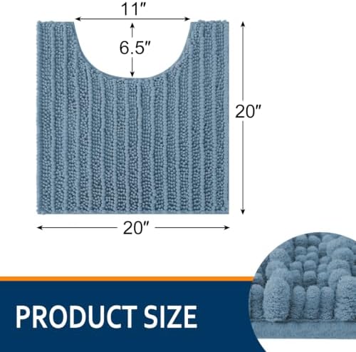 Smiry Bathroom Toilet Rugs U Shaped 20X20, Chenille Bath mats - Image 2