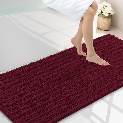 Smiry Bathroom Rugs 59X24, Extra Soft Rubber Backing Chenille Bath Mats by Smiry