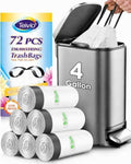 Teivio 4 Gallon Small Drawstring Trash Bags, Small Plastic Bin Liners fit 3.3 by Teivio
