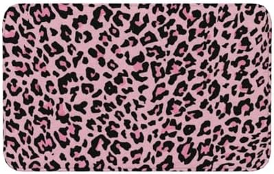 Pink Leopard Bath Mat Non-Slip Soft Microfiber Bathroom Rugs Washable Bathmat by Unknown