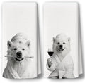 Dog Kitchen Towels Decor Set of 2 by BCUANGD