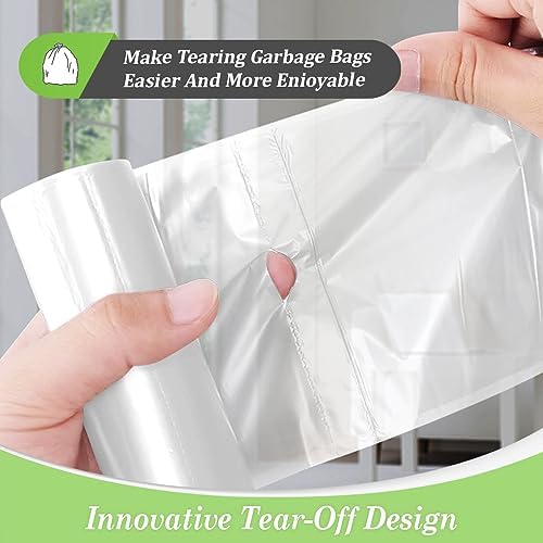 Teivio Medium Clear Trash Bags 8 Gallon 300 Count Kitchen Garbage Bags - Image 3