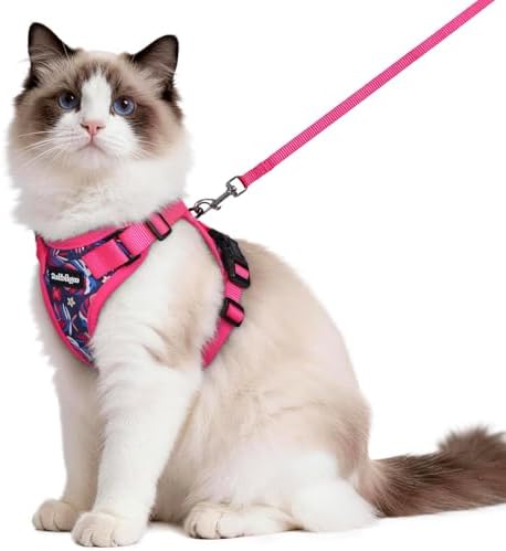 rabbitgoo Cat Harness and Leash Set, Escape Proof Vest, Coconut Fuchsia by rabbitgoo