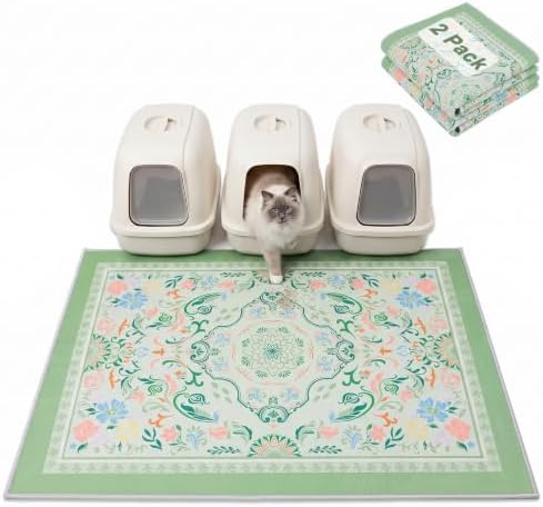 Bienbee Cat Litter Mat, 2 Pack 48" x 36" Machine Washable by Bienbee