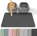 OHMO Large Cat Litter Mat, 31.5x23.6 Silicone Trapping Mat Black by OHMO